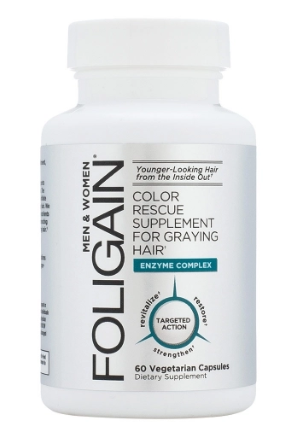 Foligain grey hair supplement bottle